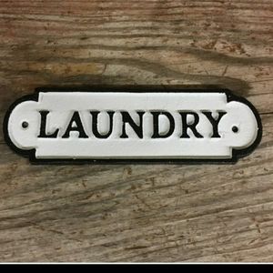 None Accents - Farmhouse Laundry Cast Iron Door Sign Plaque None Accents - Farmhouse Laundry Cast Iron Door Sign Plaque